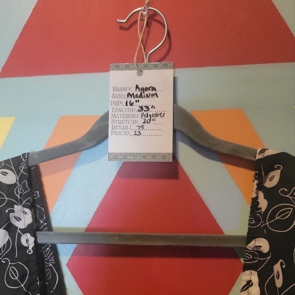 Agora Women's Black And White Flowy Boho Top Size Medium - Picture 2 of 14